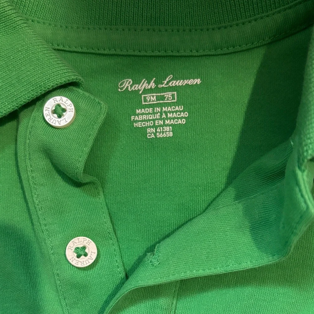 Ralph Lauren Bright Green Polo One-Piece 9 Months